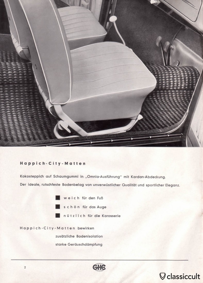 GHE Happich coco floor mats VW Oval classiccult