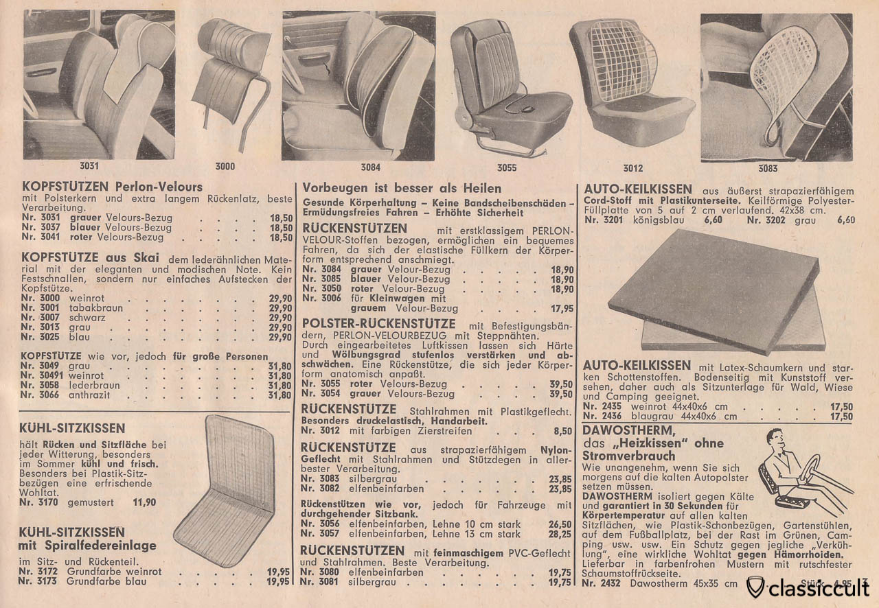 seat accessories like headrest or heating pad, Page 3