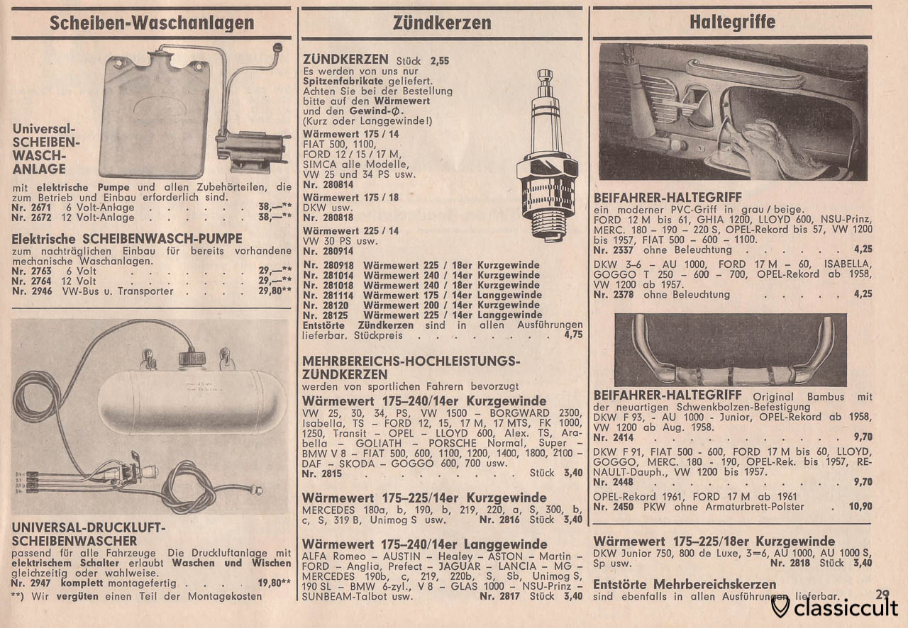 VDO and Helphos windscreen washer, Page 29