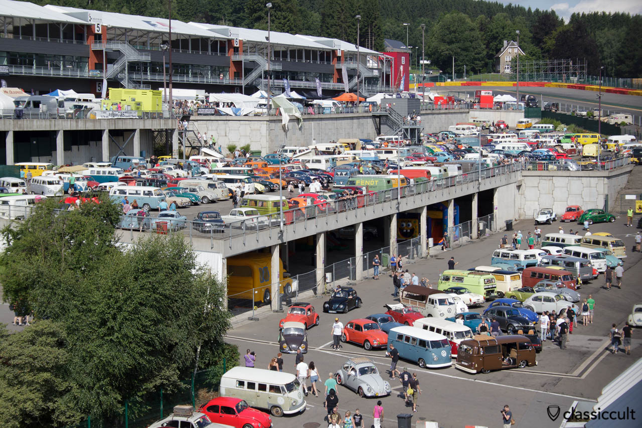 Classic VW parking at Bug Show Spa 2013 Francorchamps