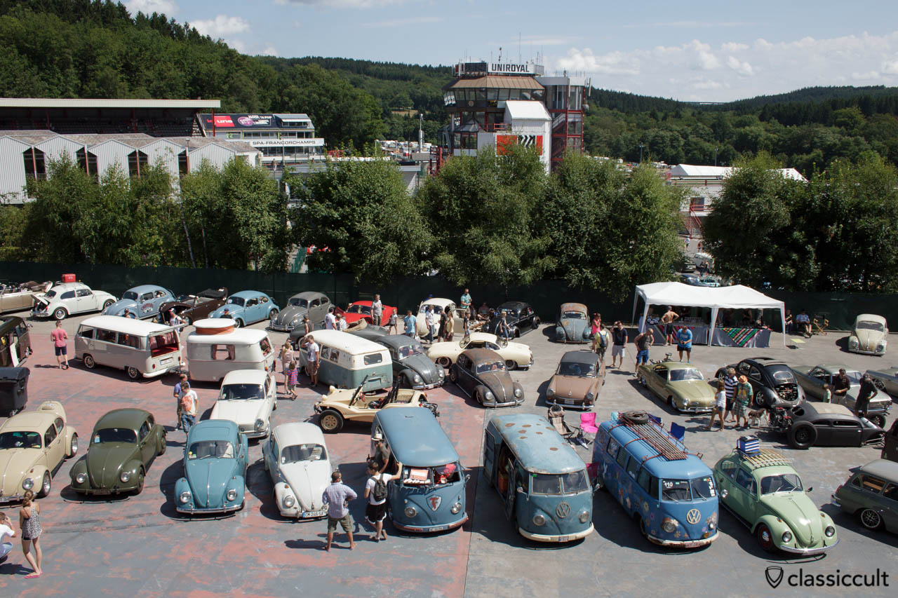 Buses view from above VW Bug Show 2013
