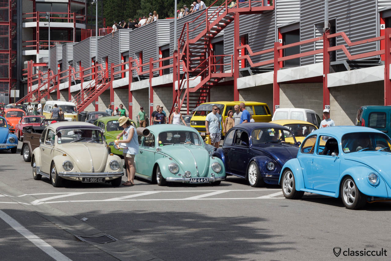VW Beetles getting prepared for the Circuit de Spa 2013