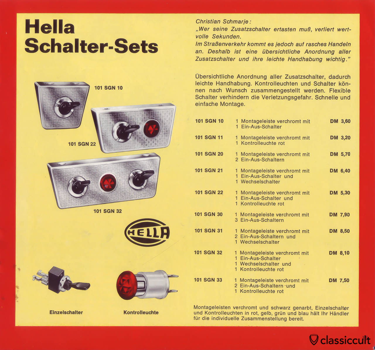 Hella Fog Lights Lamp Accessory Light Brochure 1969