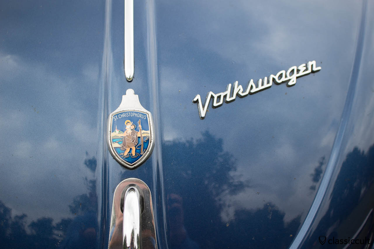 St. Christophorus VW Bug Hood Crest Badge repro