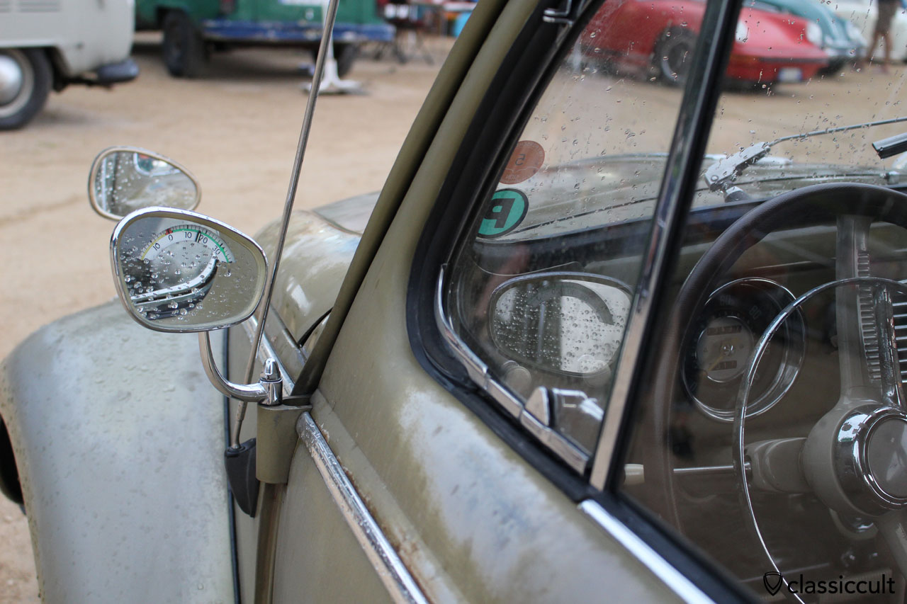WOW! VW Oval Beetle with rare outside temperatur mirror from Albert. Cool.