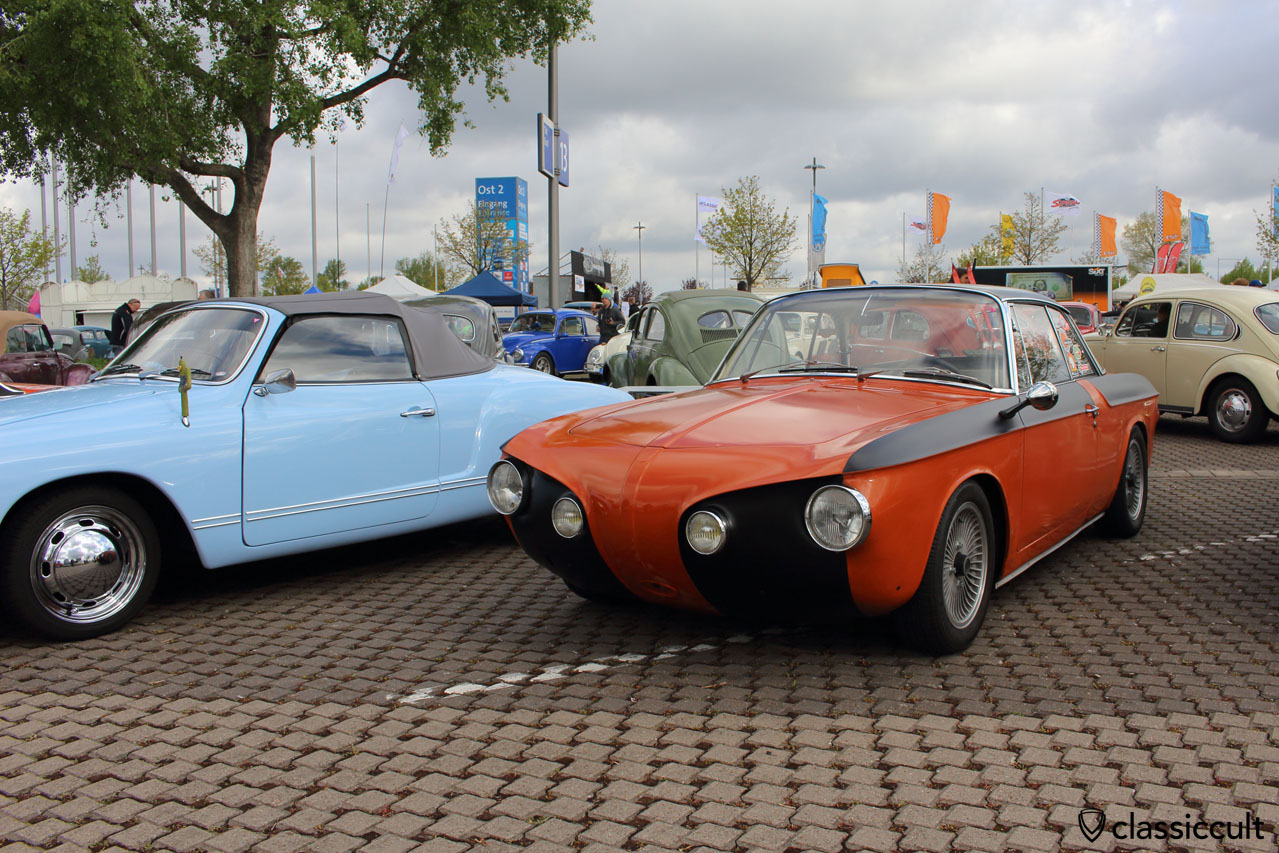 Karmann Ghia Rennwagen mit Alpha Talbot Spiegel