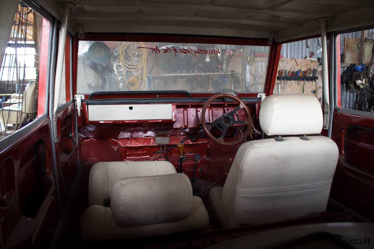 red white VW 181 civil with hard top