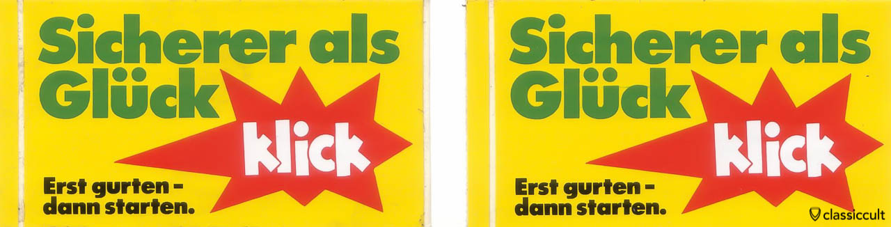 Vintage Sticker: Erst gurten - dann starten.