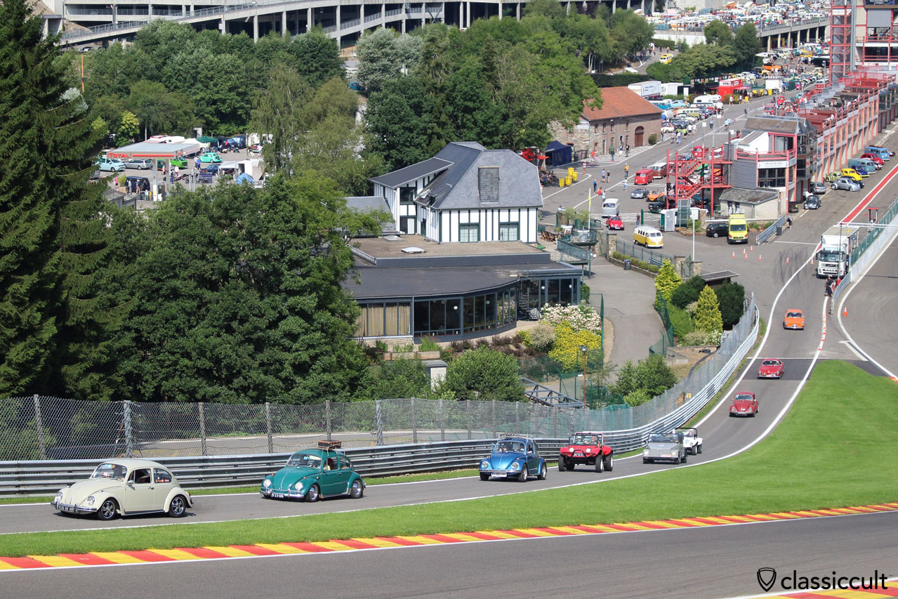 VW cruise on the race track, Spa Bug Show 