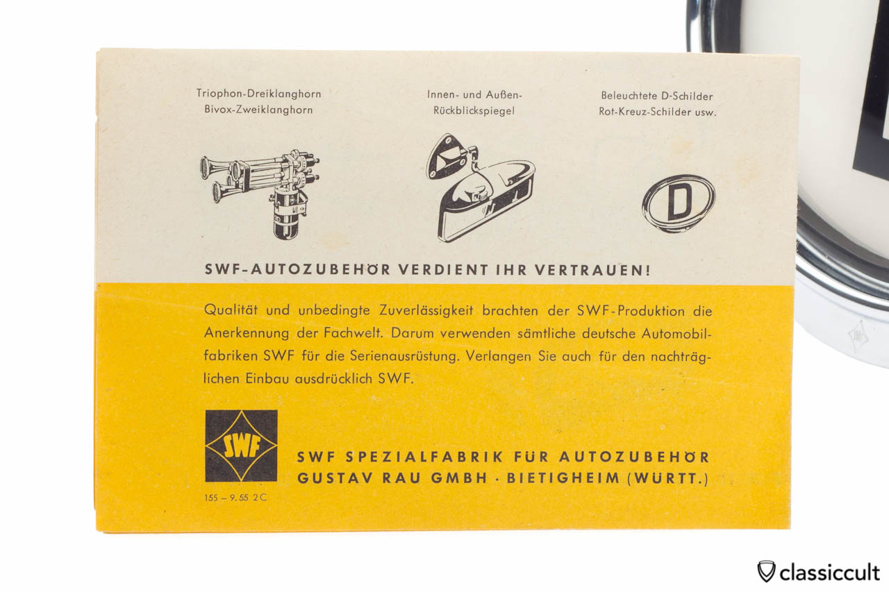 SWF D Plate Accessories Brochure SWF 1955