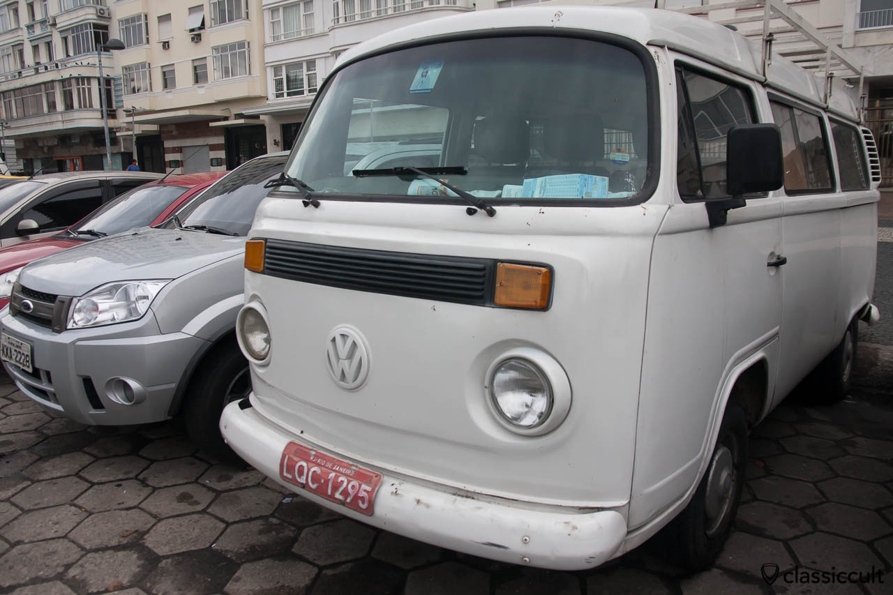 Volkswagen Kombi Bus with roof rack, Copacabana, Rio de Janeiro, Brazil, May 23, 2013
