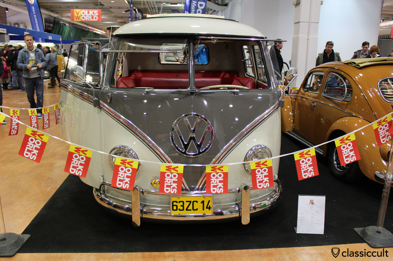 1963 VW T1 Split Screen Crew Cab Doka Bus, front nose view