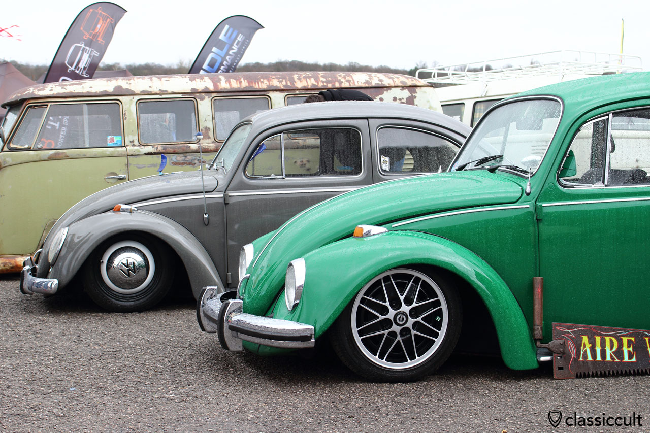 lowered Beetle with Cosmic wheels and bumper guards