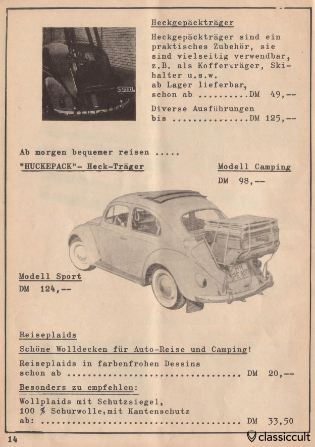 VW Accessories 19571960