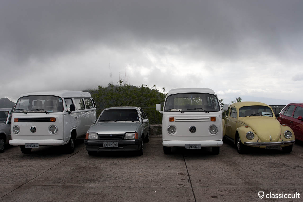 VW Bug Volkswagen T2 Bus Christ the Redeemer Statue Rio de Janeiro Brazil