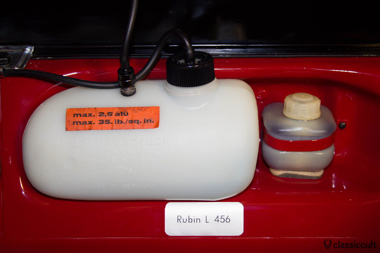 Volkswagen Rubin L 456 paint code sticker repro. Before restoration, I took detail pictures of the original Rubin L 456 decal and the measurements. Then I redesigned the sticker with the computer. I do not know which font Volkswagen used so I choose a font which matches as close as possible. I then broke the text apart and changed the design of the letters and numbers till it was happy. At the end, I printed it with a Laser printer on aluminum paper “conrad.de Artikelnummer 532568”.