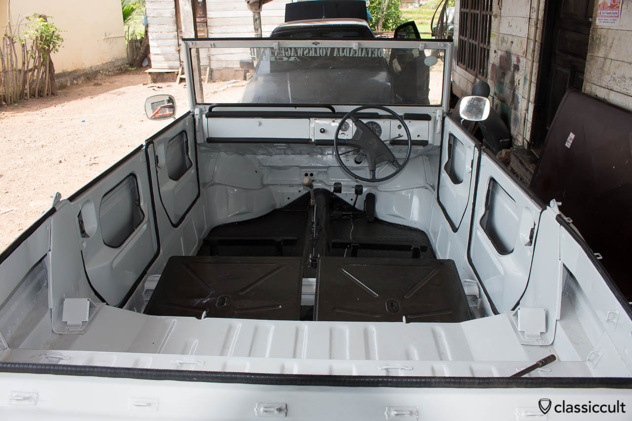 white VW 181 fresh painted