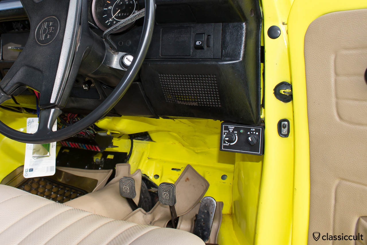 yellow VW Beetle 1303 Banda Aceh Indonesia, cool air-con