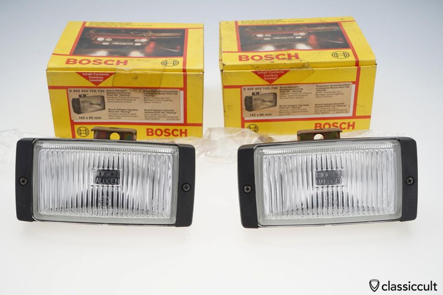 Bosch Pilot 145 upright pendant mount fog lamps NOS
