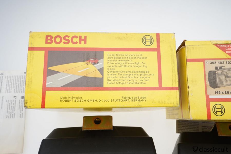 Bosch Pilot 145 upright pendant mount fog lamps NOS