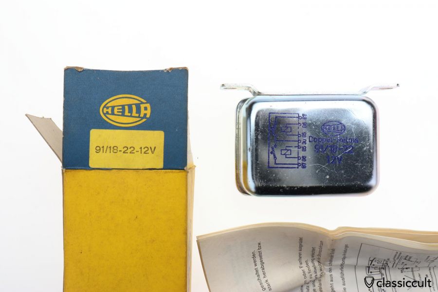 Hella Twin Relay 12V # 91/18-22 NOS