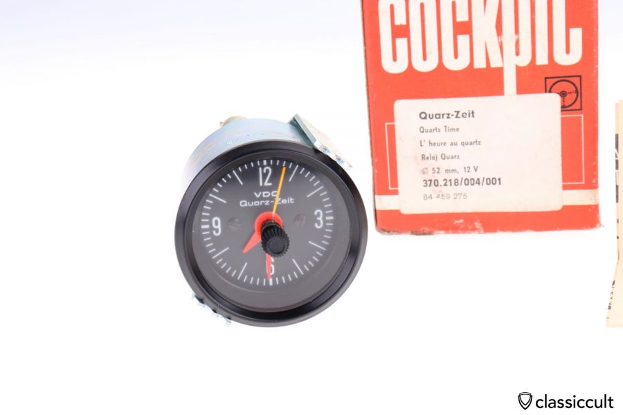 52mm VDO Quartz Time dash clock 1976 NOS