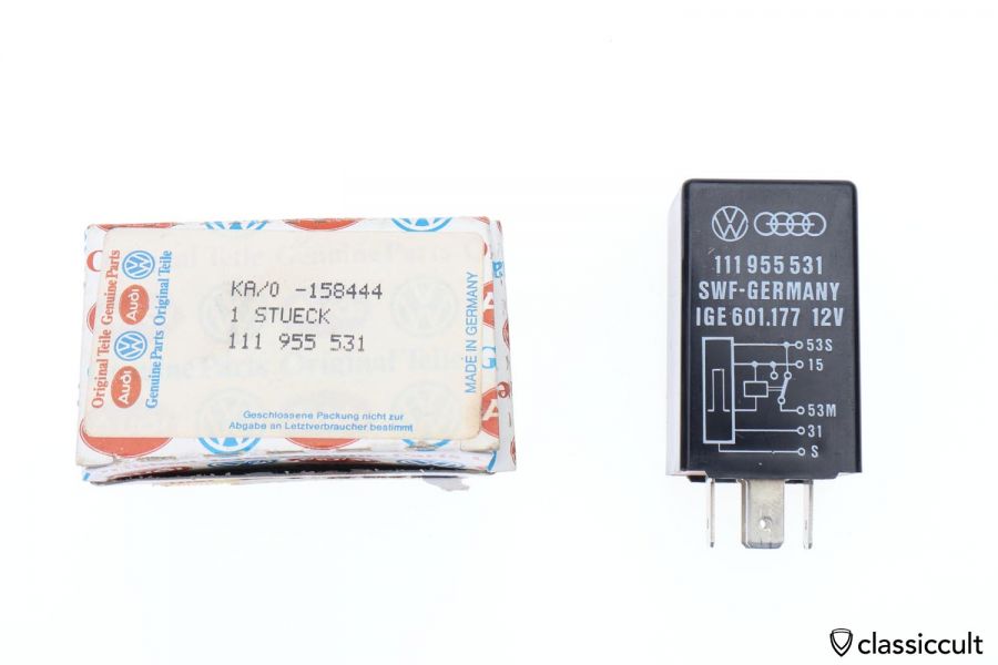VW 111955531 intermittent wiper relay 12V SWF NOS
