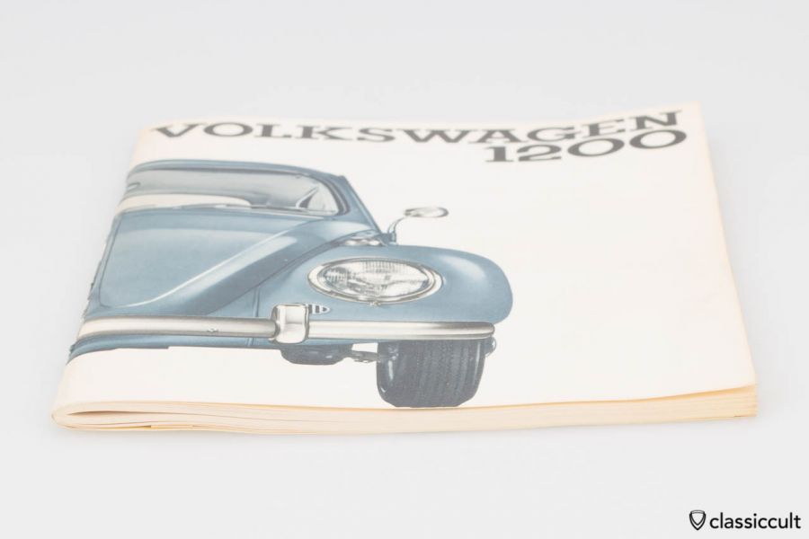 VW 1200 Beetle Owner Manual August 1964 German