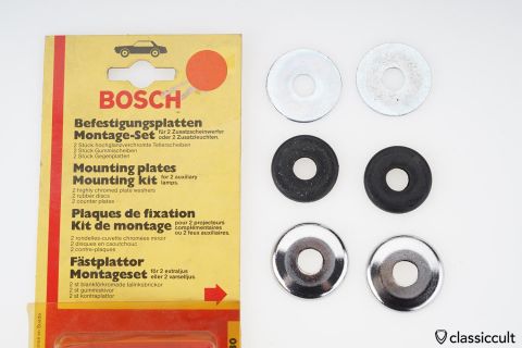 Bosch Fog Lamp Mount Chrome Plates Diameter 35mm NOS