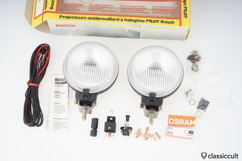 Bosch PILOT Halogen Fog Lamps 140 mm 1978 NOS