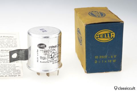 Hella 6V Trailer Flasher Relay 91PMK NOS