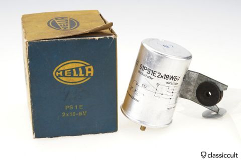 Hella 6V Flasher Relay 91PS1E NOS