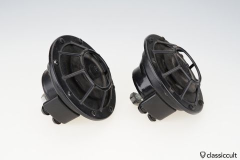 6V Hella B33/21 Horn Set H high and T low 1971