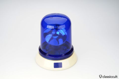 12V Hella KLJ80 beacon lamp with blue lens