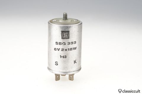 VW 6V Turn signal flasher relay SBG 333 NOS