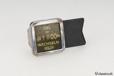 VW Oval Bug OELLUX Oil change reminder