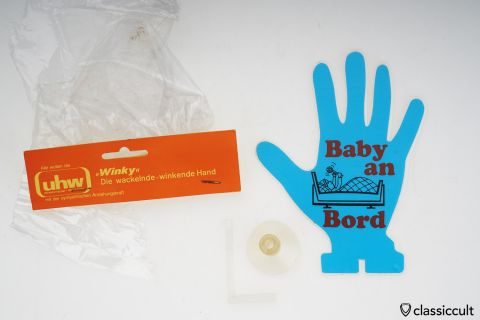 Waving Car Window Hand WINKY Baby an Board NOS